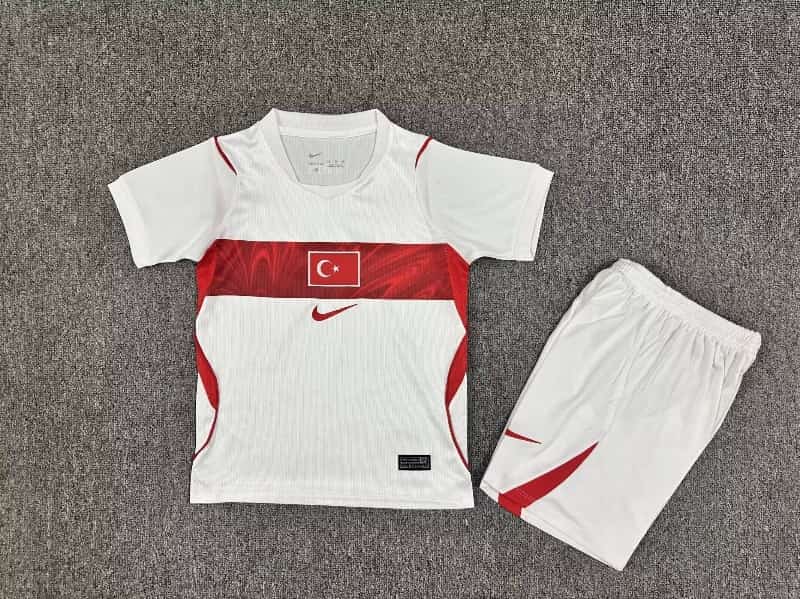 2026 Turkey Home Kids Soccer Jersey And Shorts