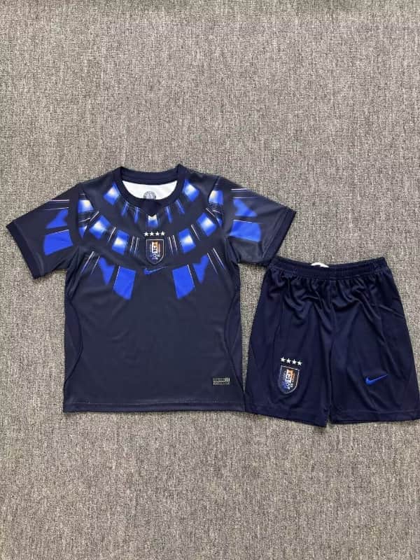 2026 Uruguay Away Kids Soccer Jersey And Shorts
