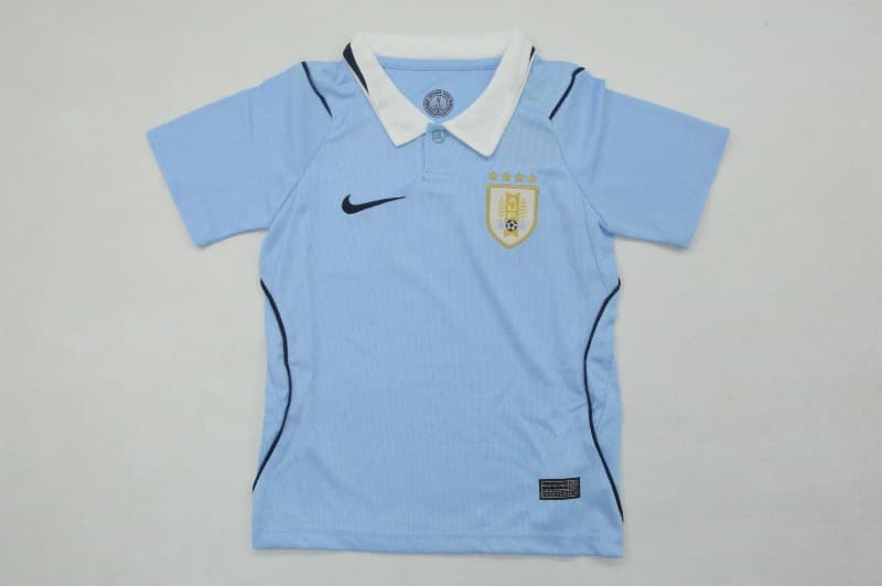 2026 Uruguay World Cup Home Kids Soccer Jersey And Shorts