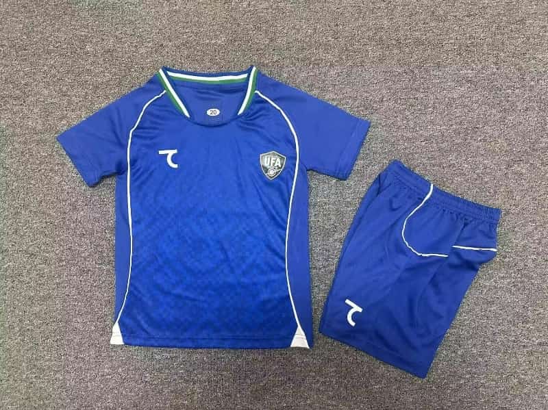 2026 Uzbekistan Home Kids Soccer Jersey And Shorts