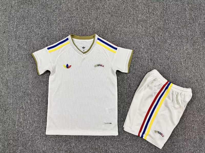 2026 Venezuela Away Kids Soccer Jersey And Shorts