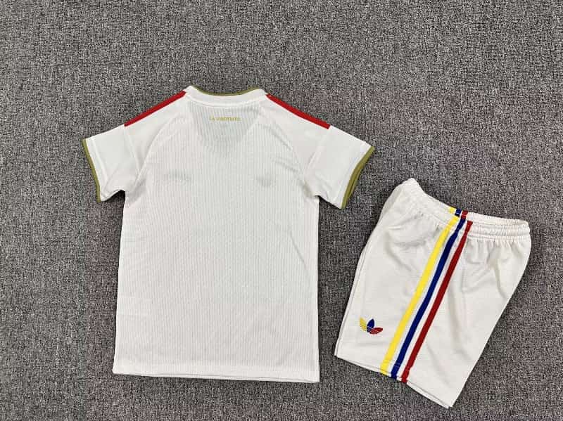 2026 Venezuela Away Kids Soccer Jersey And Shorts