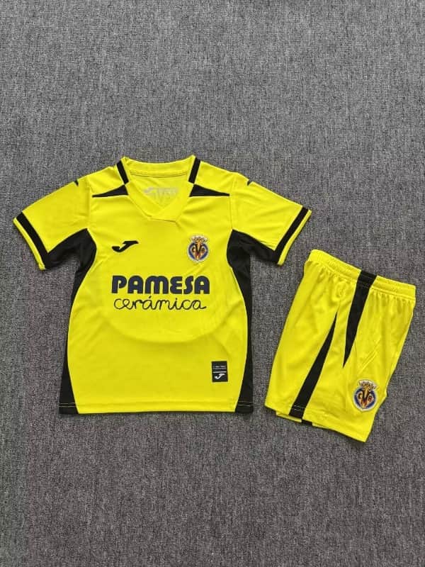 26/27 Villarreal Home Kids Soccer Jersey And Shorts