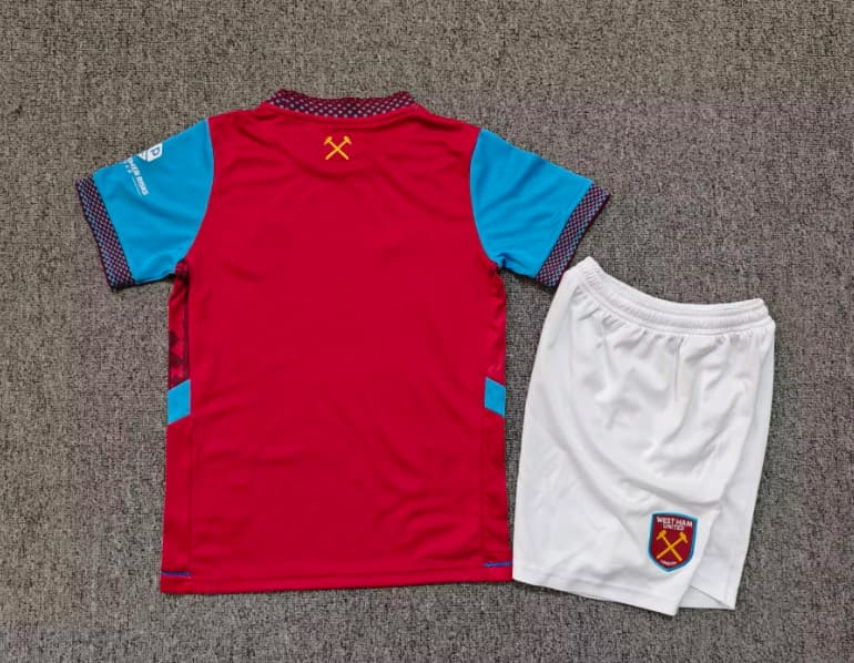 26/27 West Ham Home Kids Soccer Jersey And Shorts
