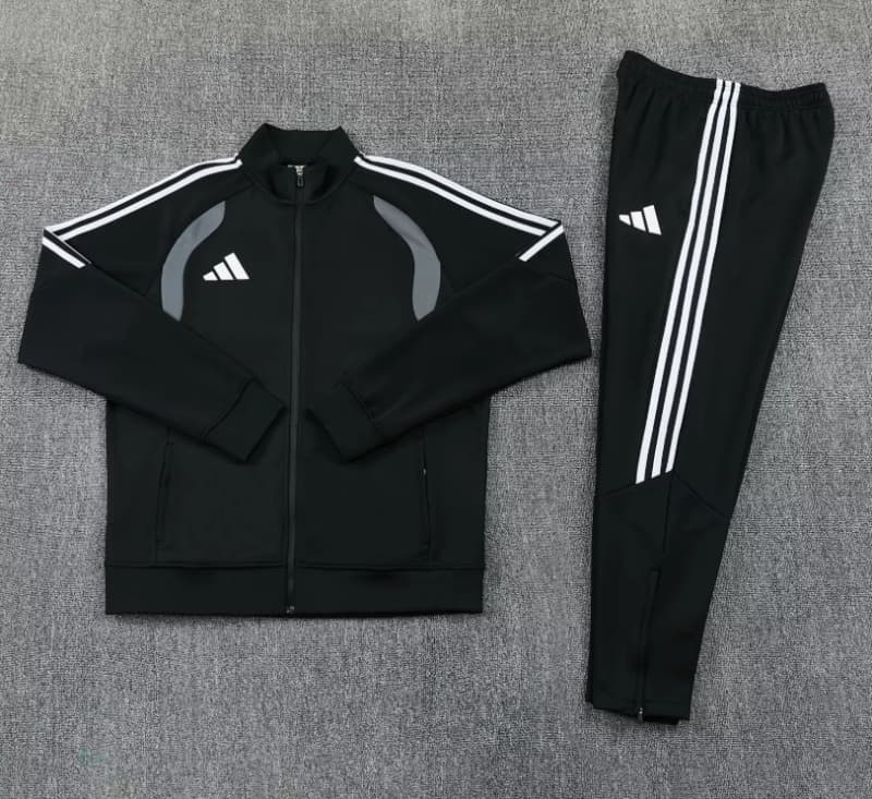 Thailand Quality(AAA) 2026 Adidas Black Soccer Tracksuit 02