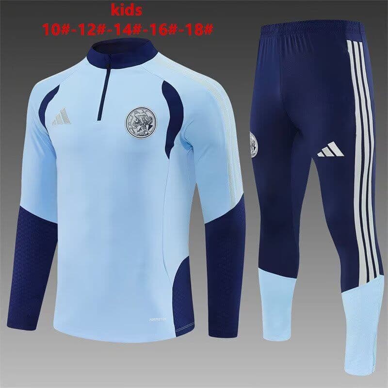 Kids - Thailand Quality(AAA) 26/27 Ajax Light Blue Soccer Tracksuit Kids - Thailand Quality(AAA) 26/27 Ajax Light Blue Soccer Tracksuit