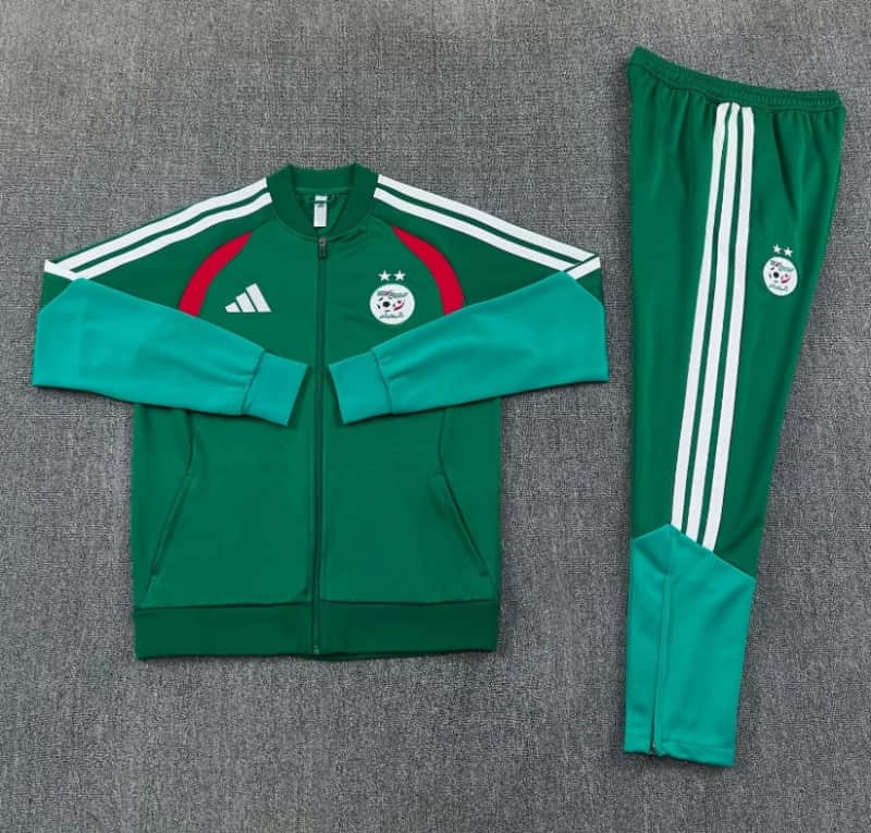 Thailand Quality(AAA) 2026 Algeria Green Soccer Tracksuit 04