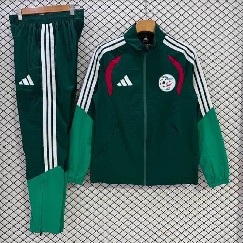 Thailand Quality(AAA) 2026 Algeria Green Soccer Tracksuit 05
