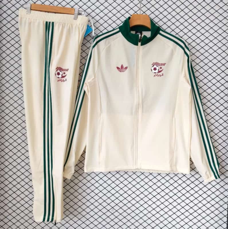 Thailand Quality(AAA) 2026 Algeria Light Yellow Soccer Windbreaker Tracksuit Thailand Quality(AAA) 2026 Algeria Light Yellow Soccer Windbreaker Tracksuit