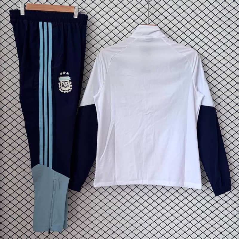 Thailand Quality(AAA) 2026 Argentina White Soccer Tracksuit 04