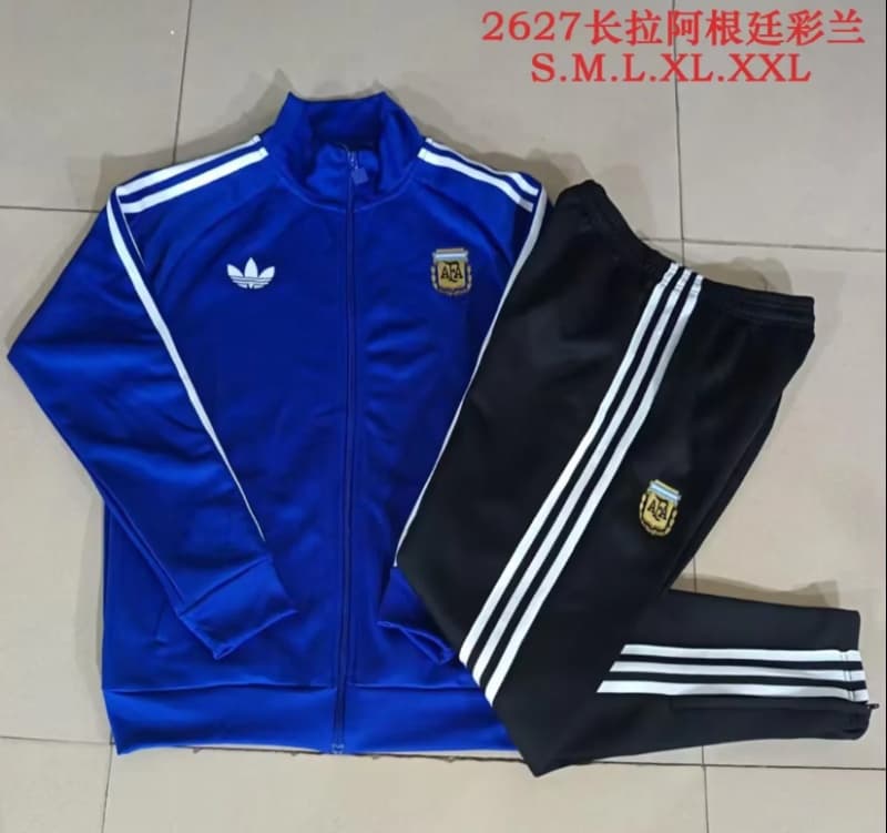 Thailand Quality(AAA) 2026 Argentina Blue Soccer Tracksuit 02