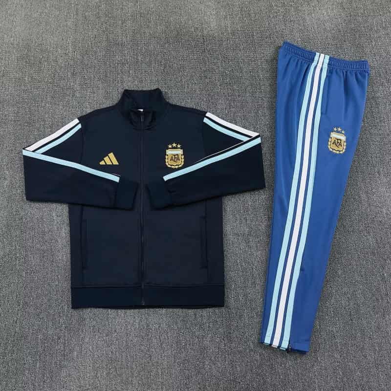 Thailand Quality(AAA) 2026 Argentina Dark Blue Soccer Tracksuit 05