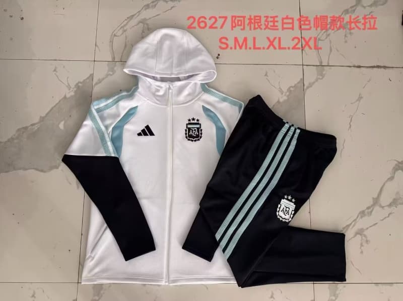 Thailand Quality(AAA) 2026 Argentina White Soccer Tracksuit 05 Thailand Quality(AAA) 2026 Argentina White Soccer Tracksuit 05
