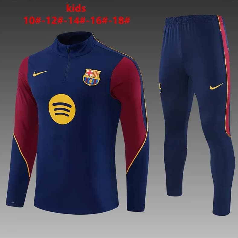 Kids - Thailand Quality(AAA) 26/27 Barcelona Dark Blue Soccer Tracksuit Kids - Thailand Quality(AAA) 26/27 Barcelona Dark Blue Soccer Tracksuit
