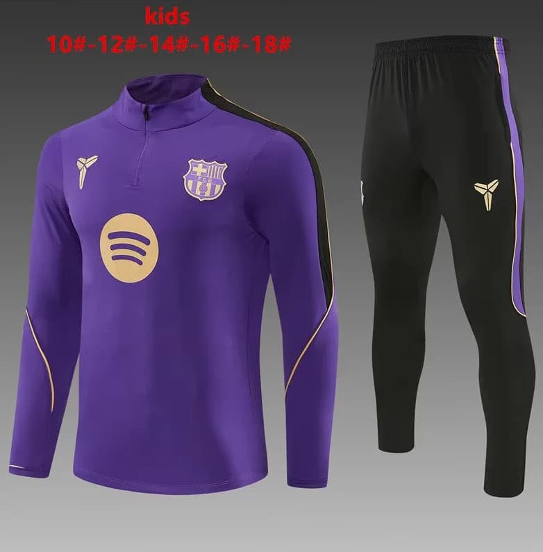 Kids - Thailand Quality(AAA) 26/27 Barcelona Purple Soccer Tracksuit Kids - Thailand Quality(AAA) 26/27 Barcelona Purple Soccer Tracksuit