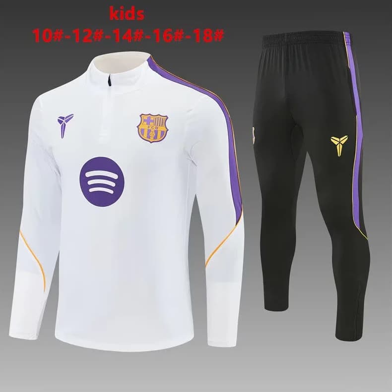 Kids - Thailand Quality(AAA) 26/27 Barcelona White Soccer Tracksuit Kids - Thailand Quality(AAA) 26/27 Barcelona White Soccer Tracksuit