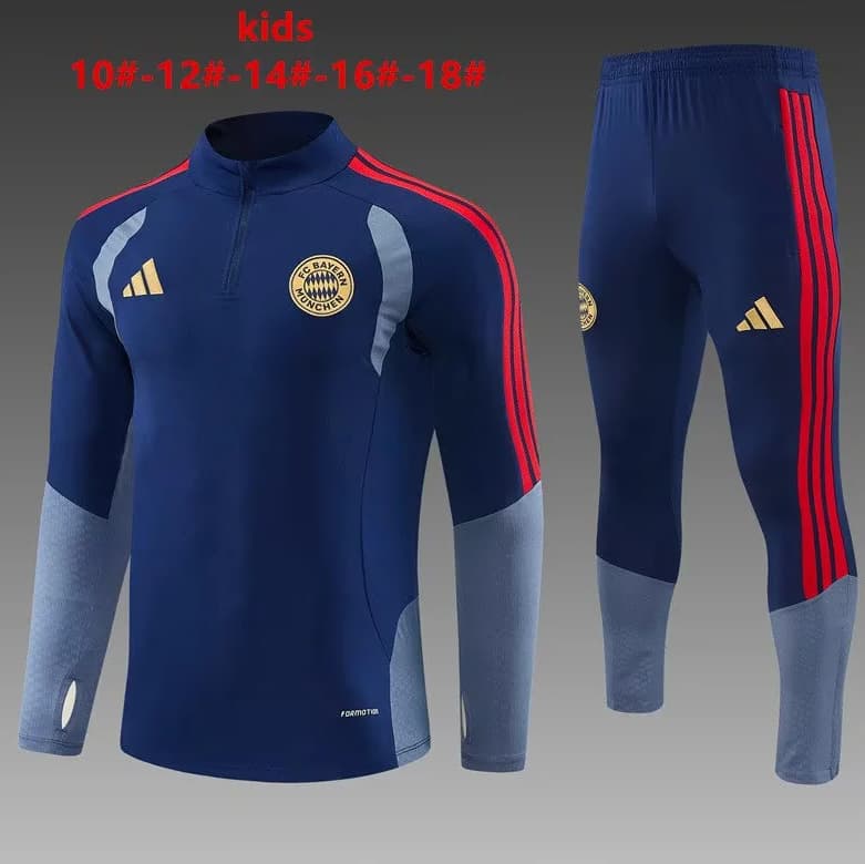 Kids - Thailand Quality(AAA) 26/27 Bayern Munich Dark Blue Soccer Tracksuit Kids - Thailand Quality(AAA) 26/27 Bayern Munich Dark Blue Soccer Tracksuit