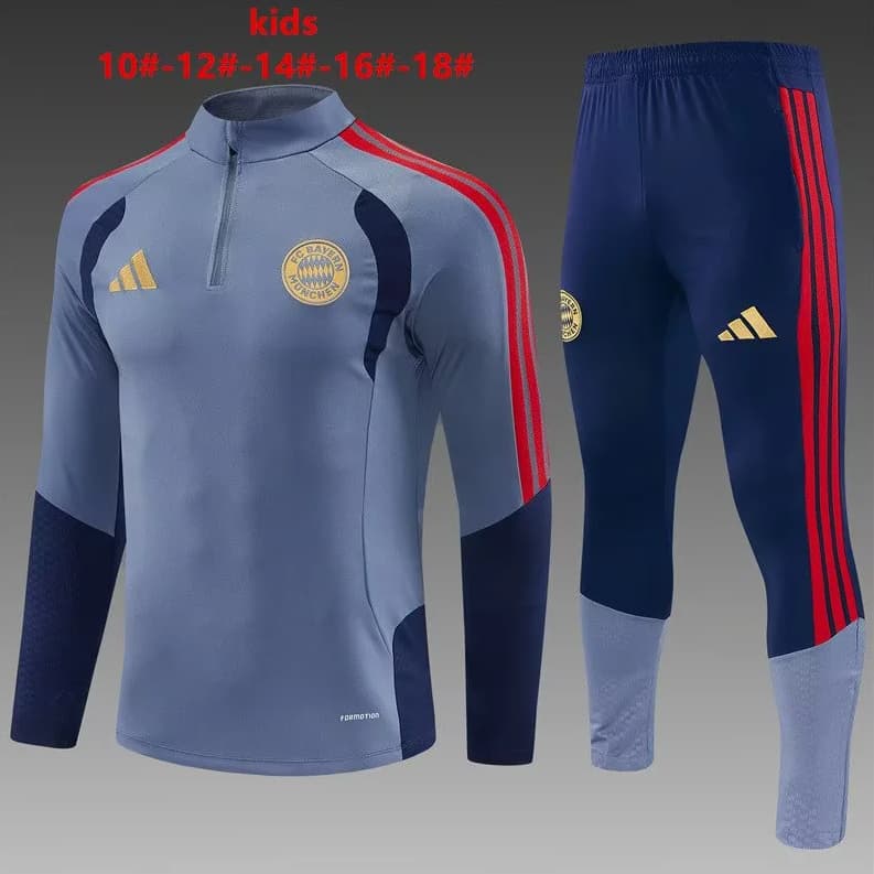 Kids - Thailand Quality(AAA) 26/27 Bayern Munich Grey Soccer Tracksuit Kids - Thailand Quality(AAA) 26/27 Bayern Munich Grey Soccer Tracksuit