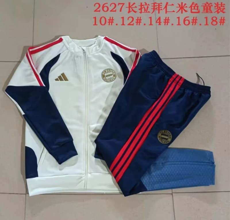 Kids - Thailand Quality(AAA) 26/27 Bayern Munich Light Yellow Soccer Tracksuit 02 Kids - Thailand Quality(AAA) 26/27 Bayern Munich Light Yellow Soccer Tracksuit 02