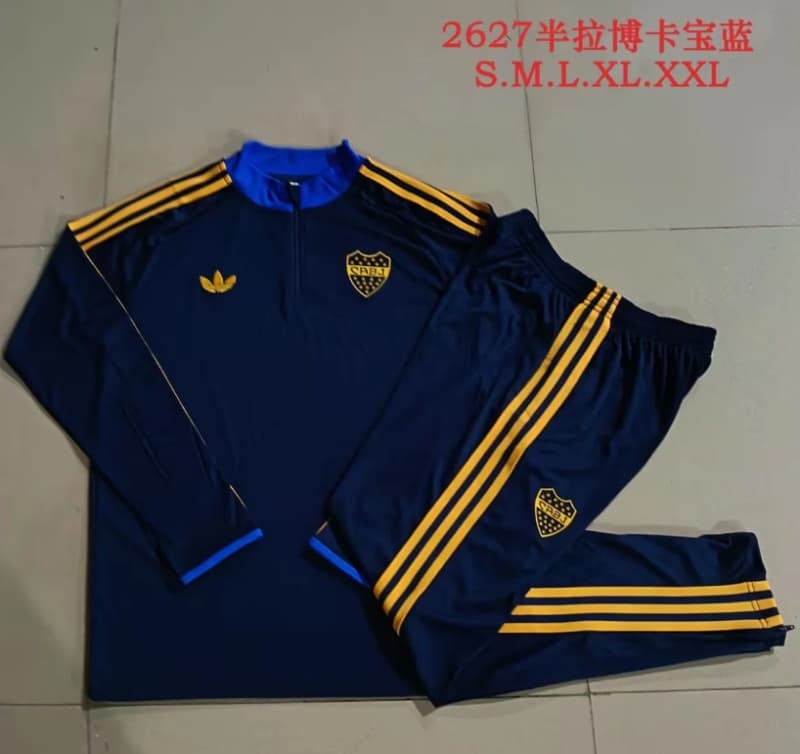Thailand Quality(AAA) 2026 Boca Juniors Dark Blue Soccer Tracksuit 03