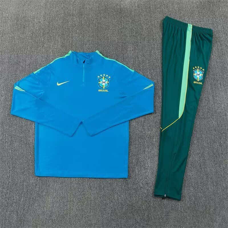 Thailand Quality(AAA) 2026 Brazil Blue Soccer Tracksuit