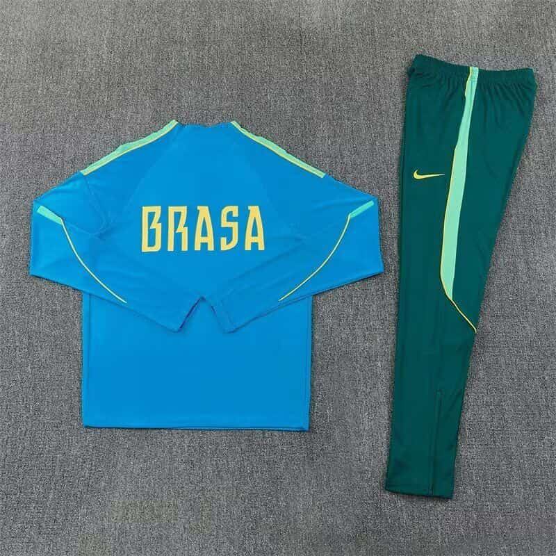 Thailand Quality(AAA) 2026 Brazil Blue Soccer Tracksuit