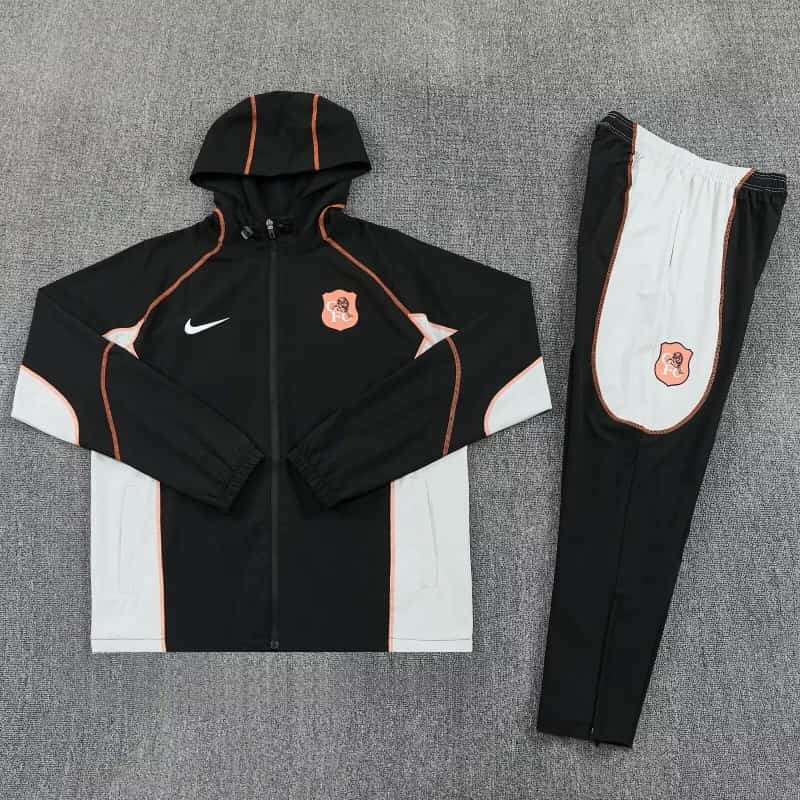 Thailand Quality(AAA) 26/27 Chelsea Black Soccer Windbreaker Tracksuit
