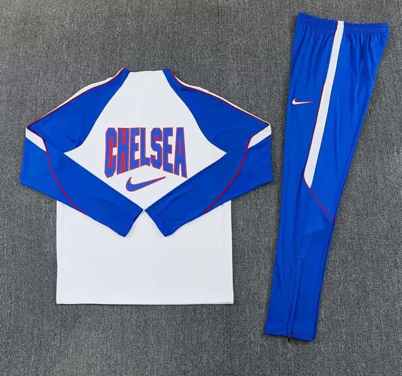 Thailand Quality(AAA) 26/27 Chelsea White Soccer Tracksuit 02