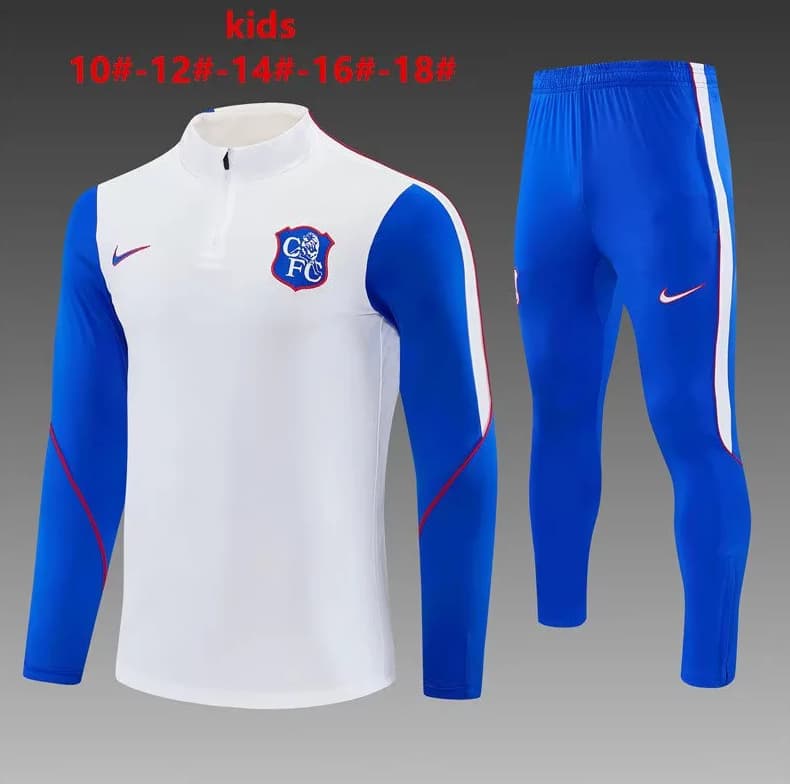 Kids - Thailand Quality(AAA) 26/27 Chelsea White Soccer Tracksuit Kids - Thailand Quality(AAA) 26/27 Chelsea White Soccer Tracksuit