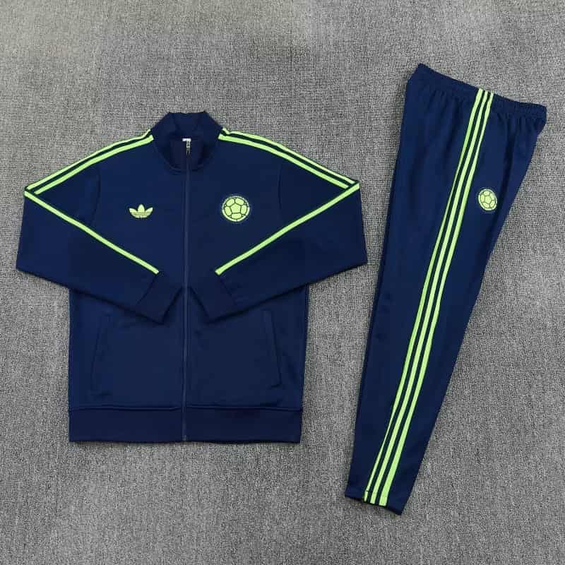 Thailand Quality(AAA) 2026 Colombia Dark Blue Soccer Tracksuit 05