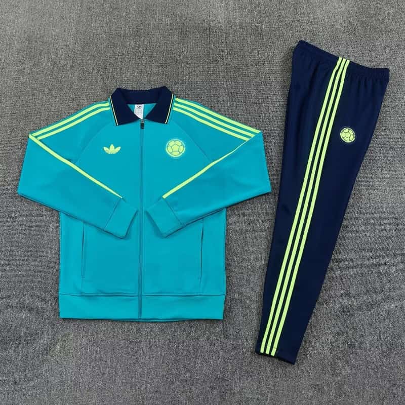 Thailand Quality(AAA) 2026 Colombia Green Soccer Tracksuit