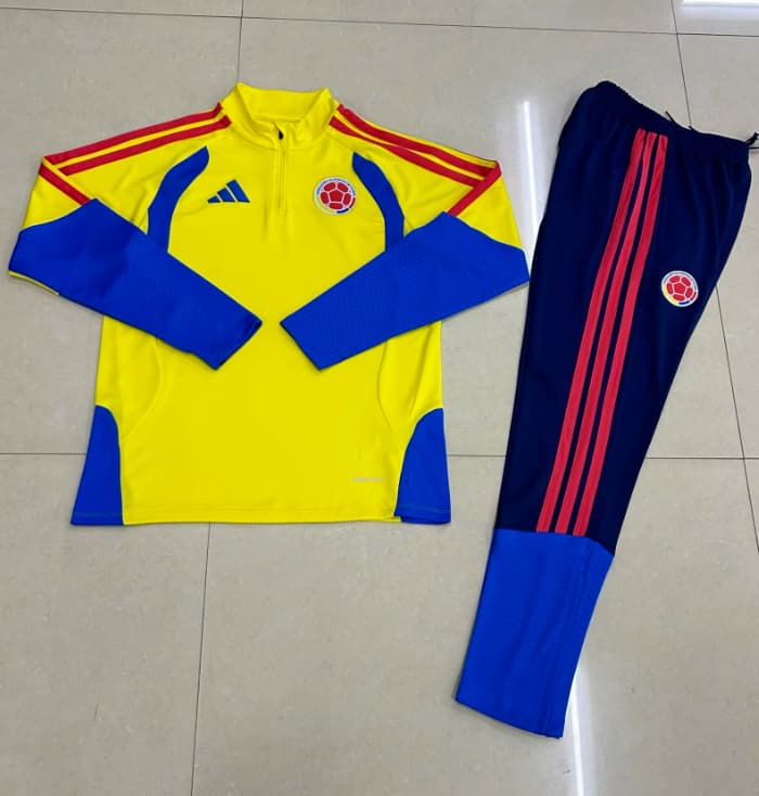 Thailand Quality(AAA) 2026 Colombia Yellow Soccer Tracksuit