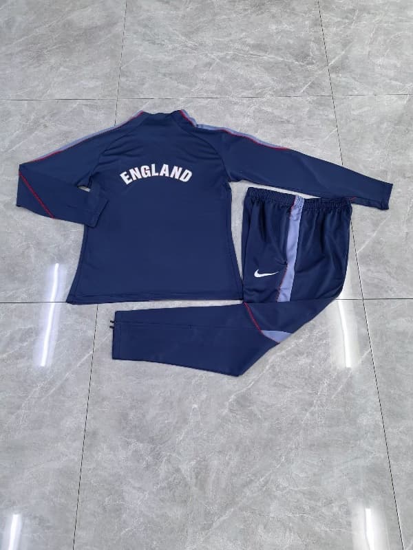 Thailand Quality(AAA) 2026 England Dark Blue Soccer Tracksuit