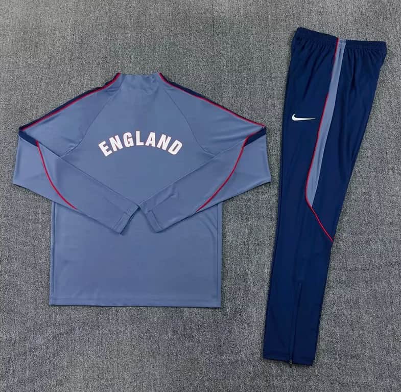 Thailand Quality(AAA) 2026 England Grey Soccer Tracksuit