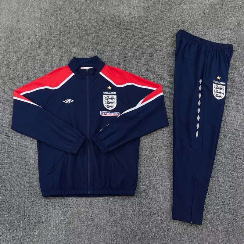 Thailand Quality(AAA) 2026 England Dark Blue Soccer Tracksuit 02