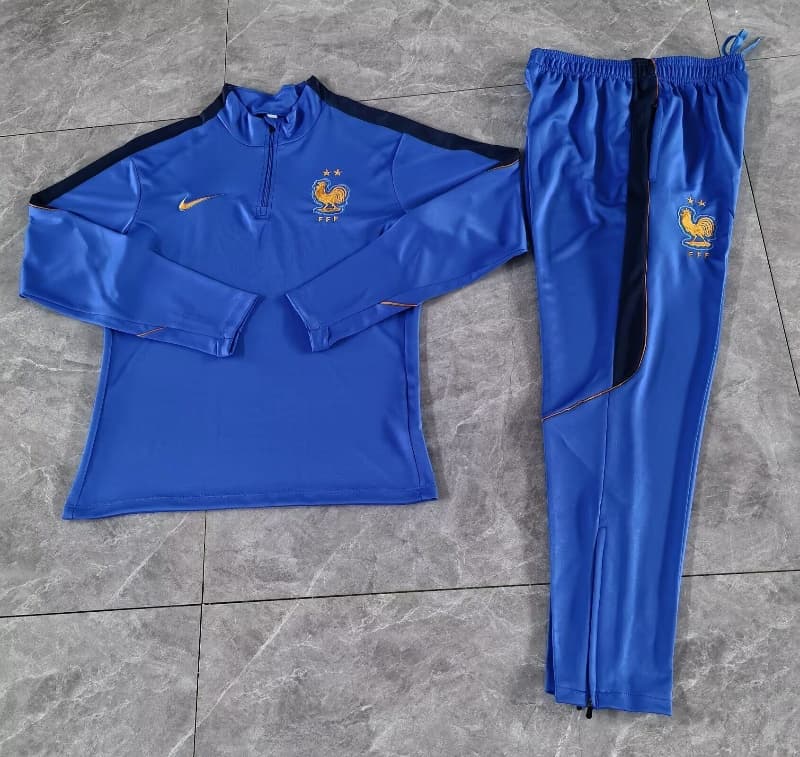 Thailand Quality(AAA) 2026 France Blue Soccer Tracksuit