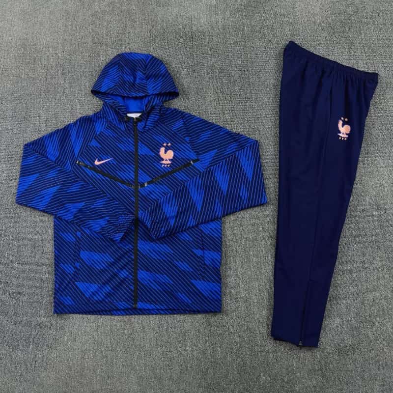 Thailand Quality(AAA) 2026 France Blue Soccer Windbreaker Tracksuit 02