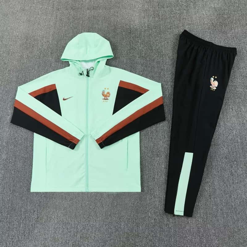 Thailand Quality(AAA) 2026 France Green Soccer Tracksuit 02 Thailand Quality(AAA) 2026 France Green Soccer Tracksuit 02