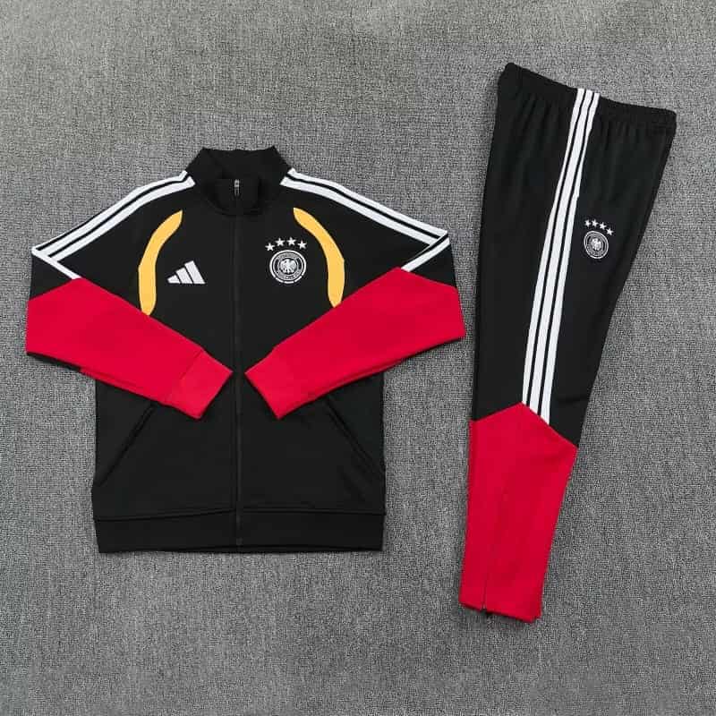 Thailand Quality(AAA) 2026 Germany Black Soccer Tracksuit 03