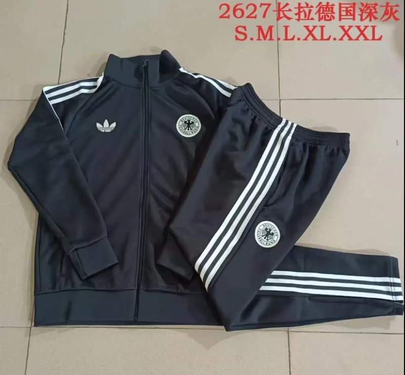 Thailand Quality(AAA) 2026 Germany Dark Grey Soccer Tracksuit