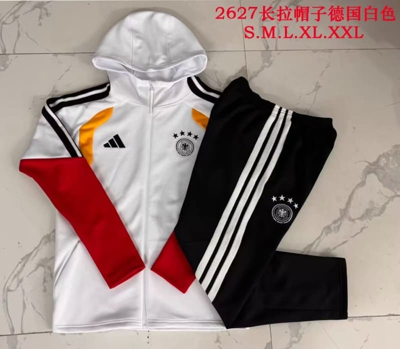 Thailand Quality(AAA) 2026 Germany White Soccer Tracksuit 04