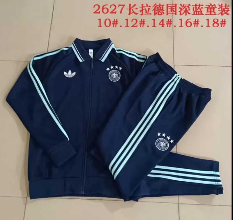 Kids - Thailand Quality(AAA) 2026 Germany Dark Blue Soccer Tracksuit Kids - Thailand Quality(AAA) 2026 Germany Dark Blue Soccer Tracksuit