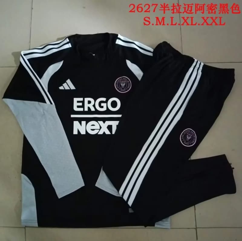 Thailand Quality(AAA) 2026 Inter Miami Black Soccer Tracksuit 02