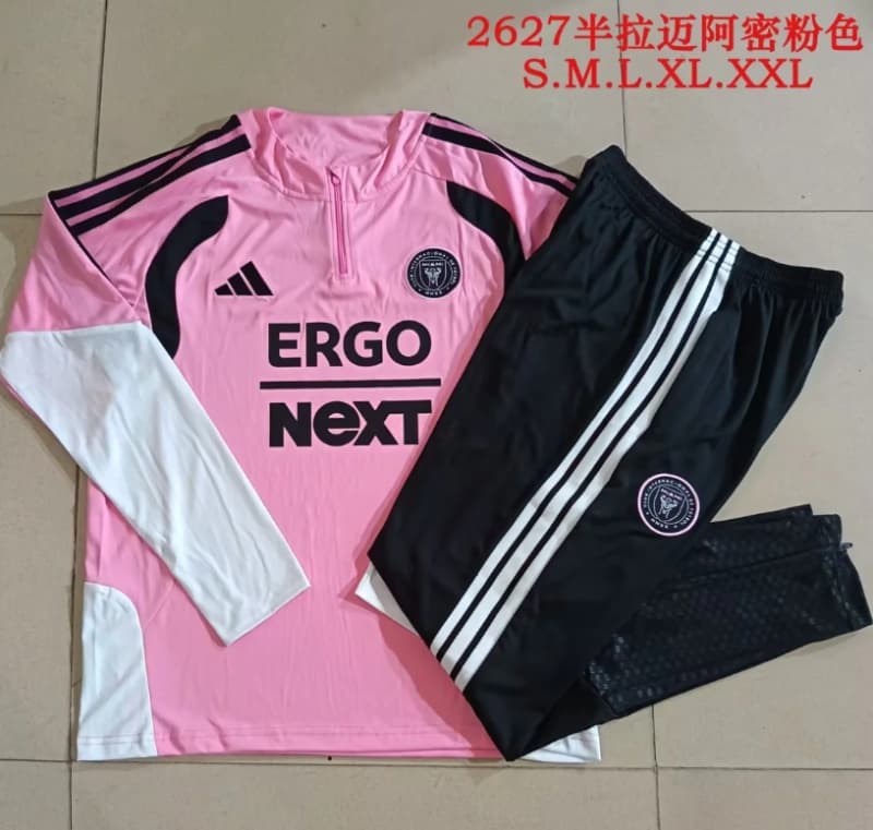 Thailand Quality(AAA) 2026 Inter Miami Pink Soccer Tracksuit 02