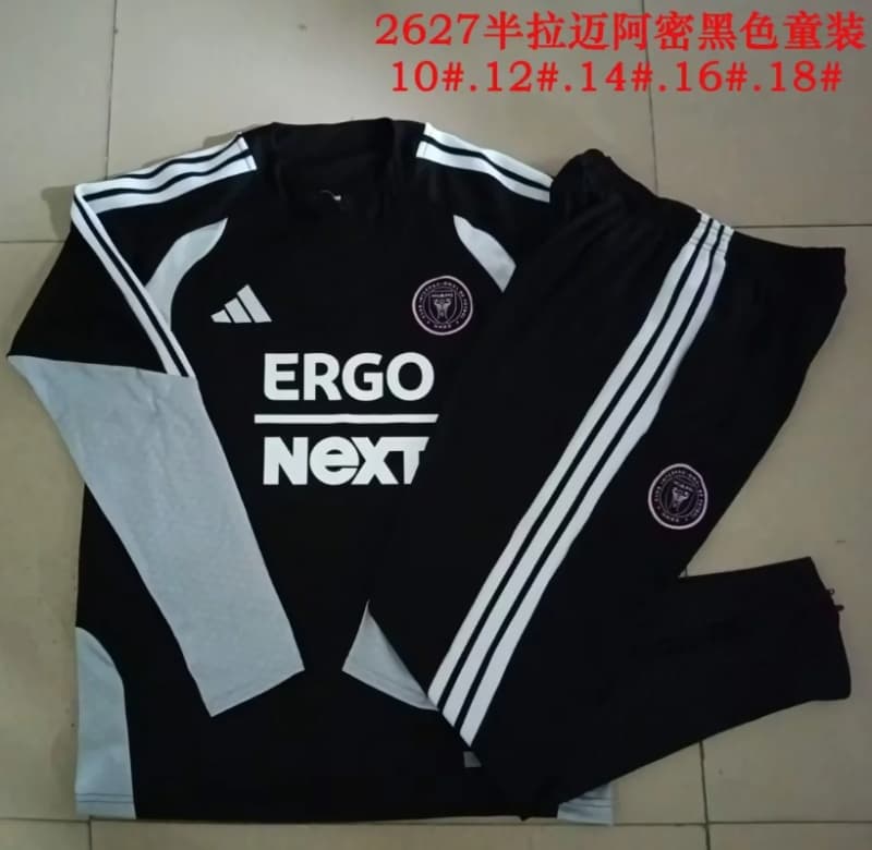Kids - Thailand Quality(AAA) 2026 Inter Miami Black Soccer Tracksuit 02