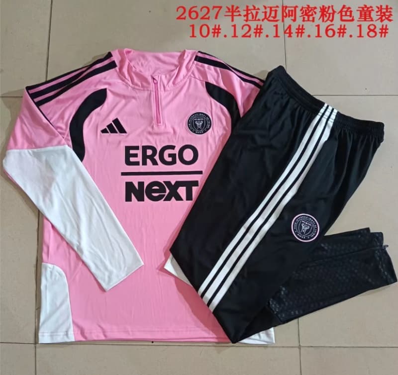 Kids - Thailand Quality(AAA) 2026 Inter Miami Pink Soccer Tracksuit 02