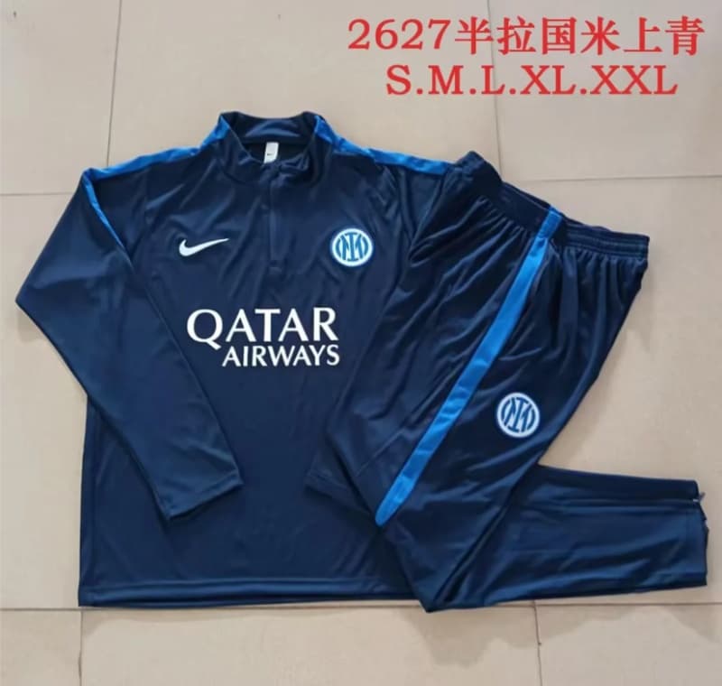 Thailand Quality(AAA) 26/27 Inter Milan Dark Blue Soccer Tracksuit