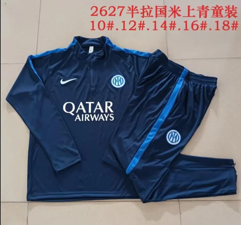 Kids - Thailand Quality(AAA) 26/27 Inter Milan Dark Blue Soccer Tracksuit Kids - Thailand Quality(AAA) 26/27 Inter Milan Dark Blue Soccer Tracksuit