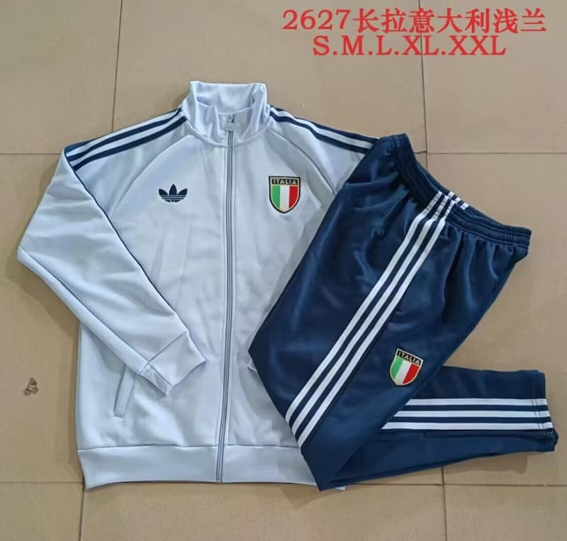 Thailand Quality(AAA) 2026 Italy Light Blue Soccer Tracksuit 02
