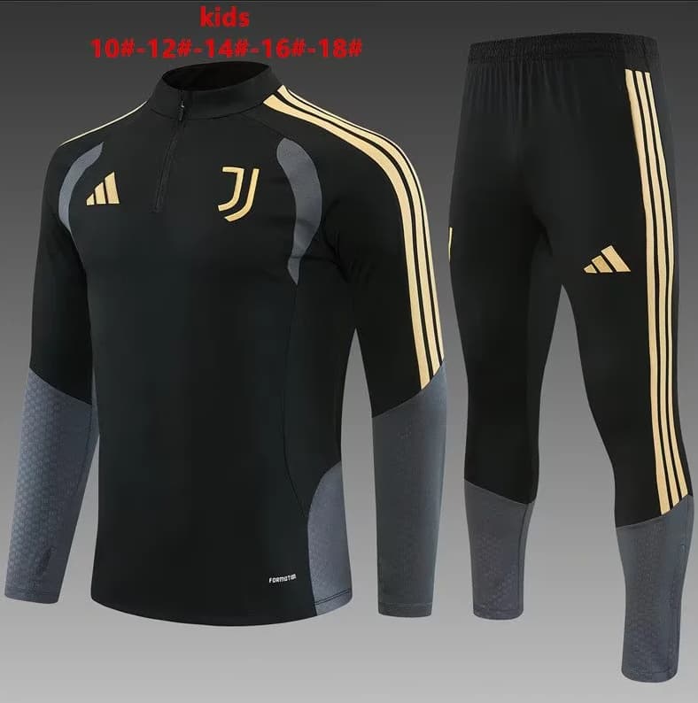 Kids - Thailand Quality(AAA) 26/27 Juventus Black Soccer Tracksuit Kids - Thailand Quality(AAA) 26/27 Juventus Black Soccer Tracksuit